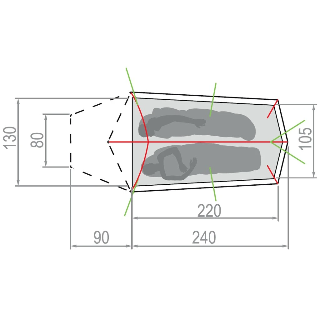 Vaude Hogan UL 2P Tent - Orange 2 Vaude Hogan UL 2P Tent - Orange - Image 2