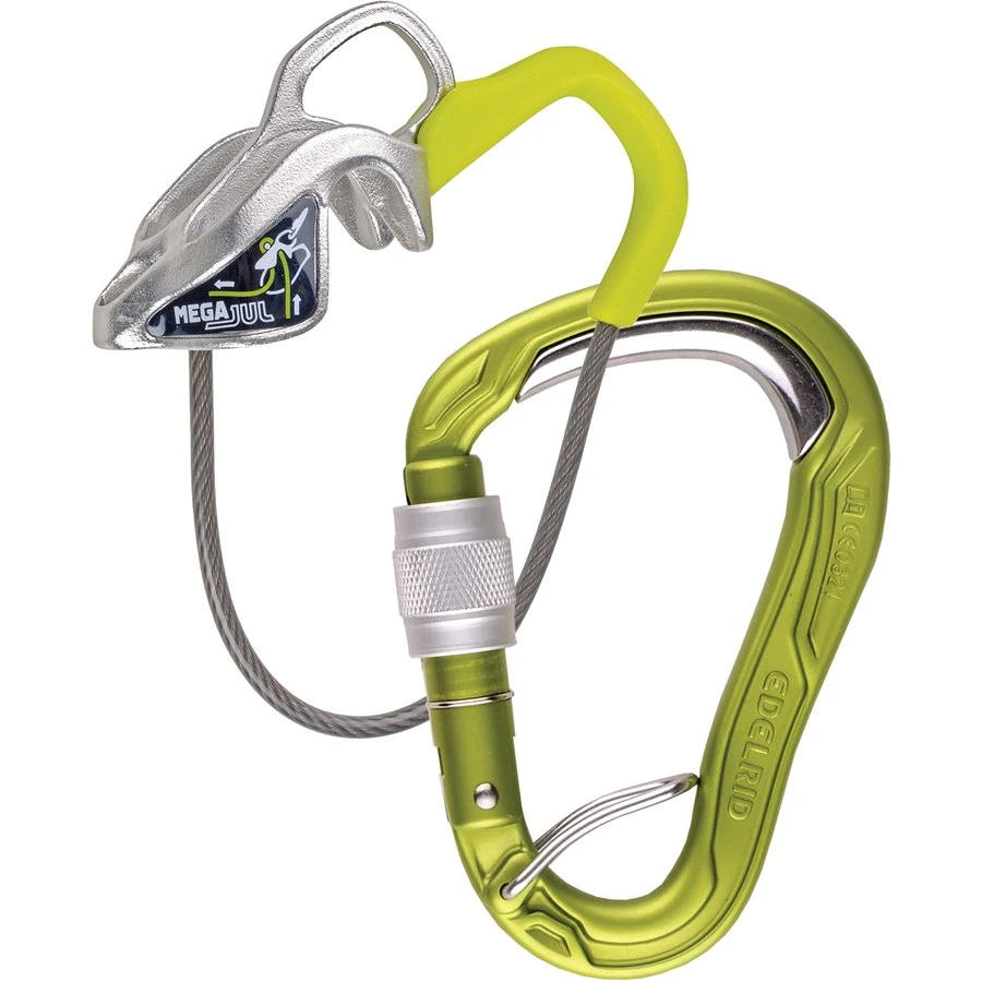 Edelrid Mega Jul Belay Kit Belay Device + HMS Bulletproof Screw FG Carabiner 1 Edelrid Mega Jul Belay Kit Belay Device + HMS Bulletproof Screw FG Carabiner