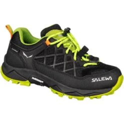 Salewa Wildfire Waterproof Hiking Shoes Kids - Black Out/cactus 0986