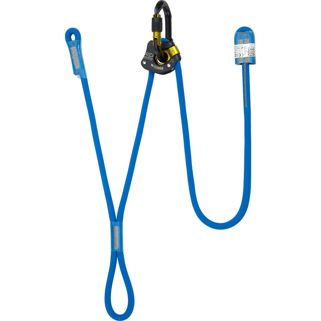 Climbing Technology Tuner-Y Adjustable Lanyard + Ovx Carabiner - Blue 2 Climbing Technology Tuner-Y Adjustable Lanyard + Ovx Carabiner - Blue - Image 2