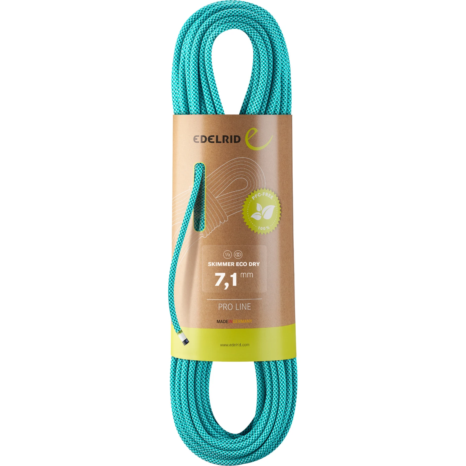 Edelrid Skimmer Eco Dry 7,1mm Touw - 60m - Icemint 1 Edelrid Skimmer Eco Dry 7,1mm Touw - 60m - Icemint