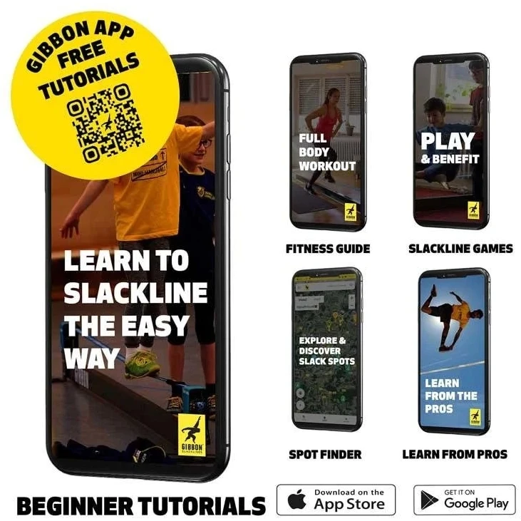 GIBBON Flowline Treewear Set Slackline 25m - Blauw/geel 10 GIBBON Flowline Treewear Set Slackline 25m - Blauw/geel - Image 10