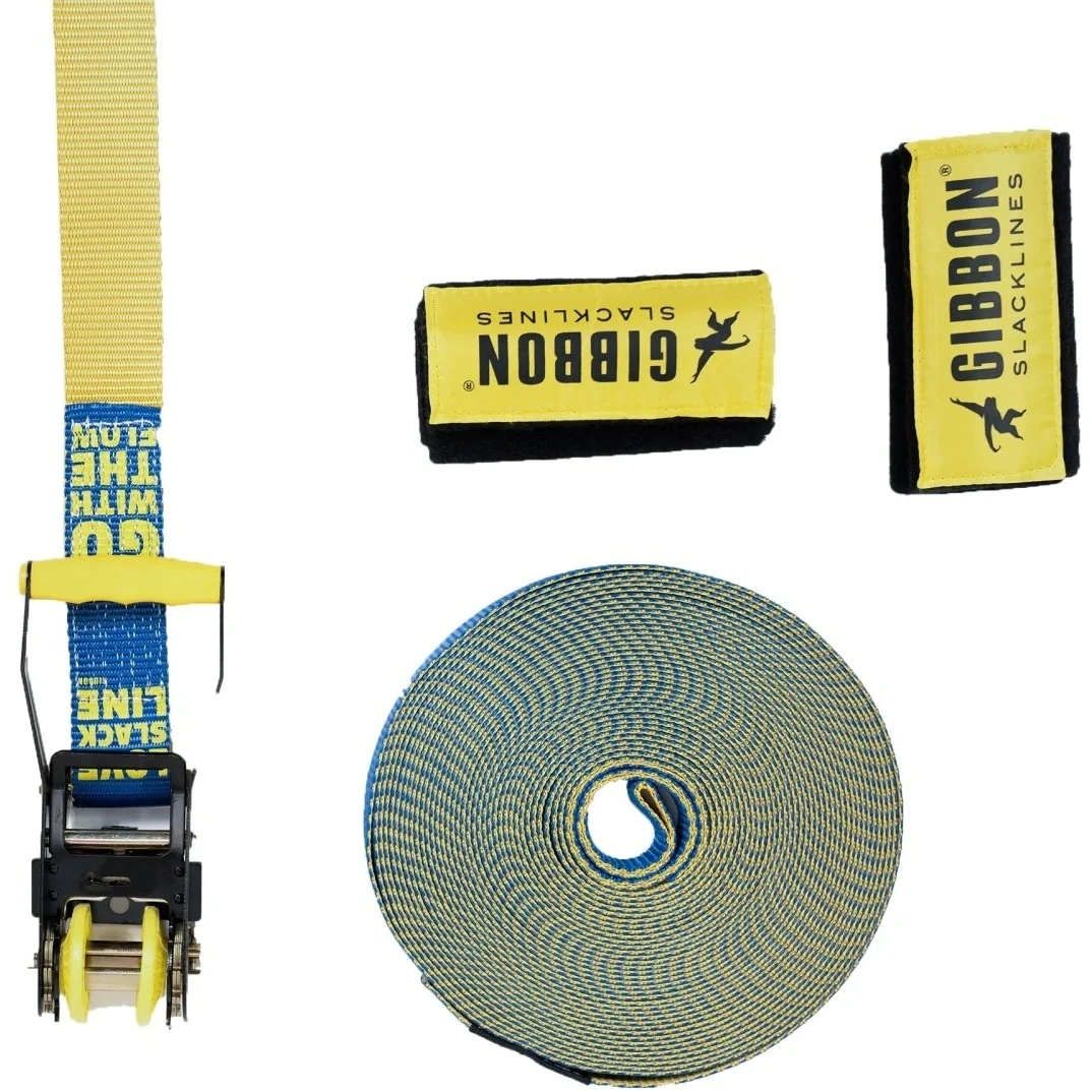 GIBBON Flowline Treewear Set Slackline 25m - Blauw/geel 4 GIBBON Flowline Treewear Set Slackline 25m - Blauw/geel - Image 4