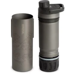 Grayl UltraPress Purifier Titanium Fles Met Waterfilter - 500ml - Covert Black -Camping Verkoop grayl ultrapress purifier titanium bottle with water filter 500ml covert black 1 1494947
