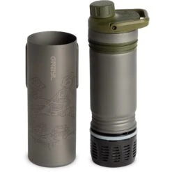 Grayl UltraPress Purifier Titanium Fles Met Waterfilter - 500ml - Olive Drab -Camping Verkoop grayl ultrapress purifier titanium bottle with water filter 500ml olive drab 2 1494962