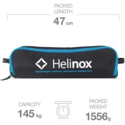 Helinox Beach Chair - Campingstoel - Zwart / Cyan Blue -Camping Verkoop helinox beach chair black cyan blue 12651r2 02 1383471