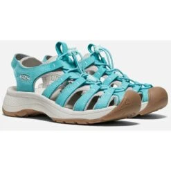 KEEN Astoria West Leather Women's Sandals - Porcelain / Blue Glass -Camping Verkoop keen astoria west leather women sandals porcelain blue glass 1 1264290