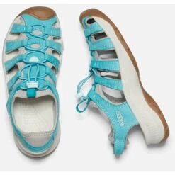 KEEN Astoria West Leather Women's Sandals - Porcelain / Blue Glass -Camping Verkoop keen astoria west leather women sandals porcelain blue glass 4 1264287
