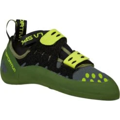 La Sportiva GeckoGym Vegan Klimschoenen - Olive/Neon -Camping Verkoop la sportiva geckogym vegan climbing shoes olive neon 6 1064504