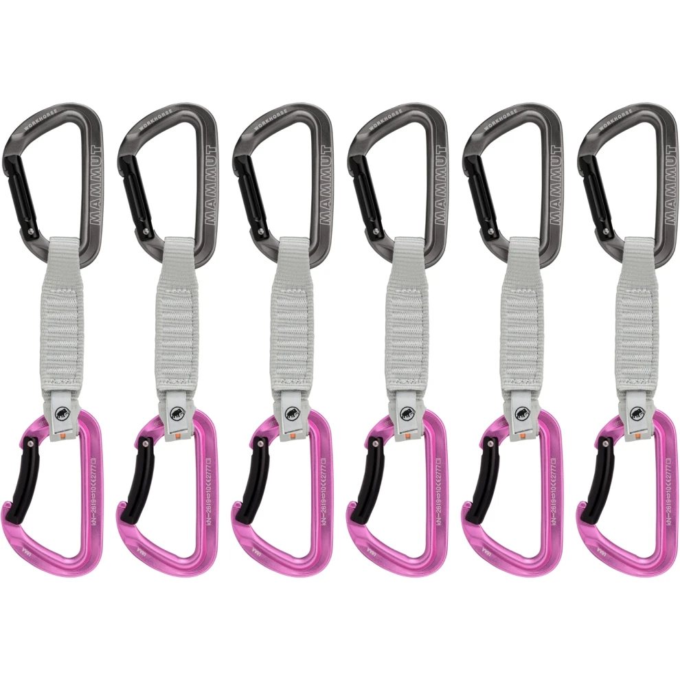 Mammut Workhorse Keylock 12 Cm Quickdraw Set - Set Van 6 - Grey-pink 1 Mammut Workhorse Keylock 12 Cm Quickdraw Set - Set Van 6 - Grey-pink