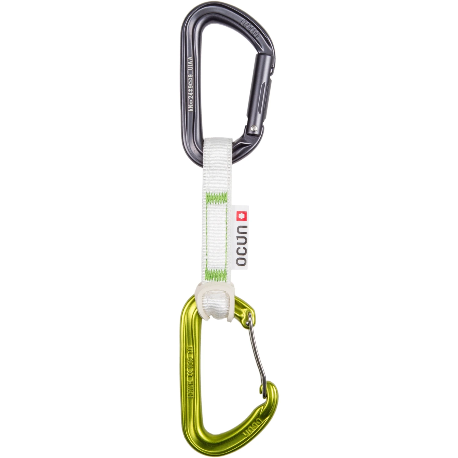 Ocun Ocún Hawk QD Combi Bio-DYN-Ring 15 Mm Quickdraw Set - 10 Cm - Pack Of 5 - Groen 2 Ocun Ocún Hawk QD Combi Bio-DYN-Ring 15 Mm Quickdraw Set - 10 Cm - Pack Of 5 - Groen - Image 2